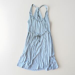 Theory Gray Jersey Sleeveless Dress Tie Waist Open Back Size M Pockets Modal Sil